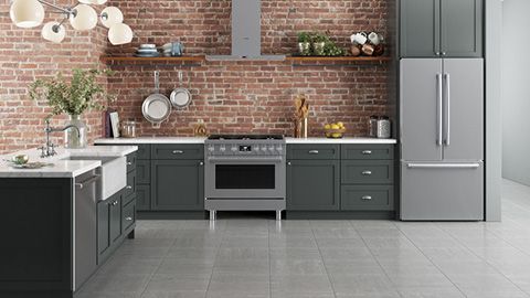 Industrial style range kitchen